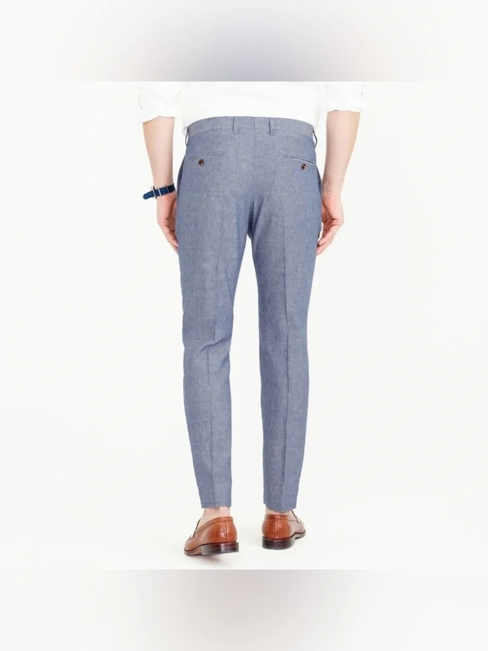 J Crew New Ludlow Slim-fit Linen Blend Suit Pants in Deep Water Blue Size 36x34